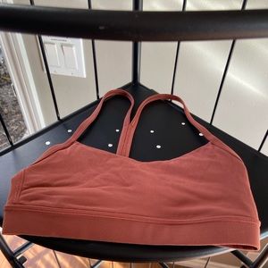 Lulu Sports Bra Rust Coloured size 4!